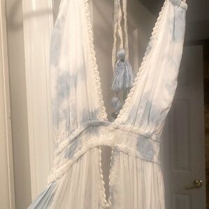 AQUA Dress (blue and white, maxi)